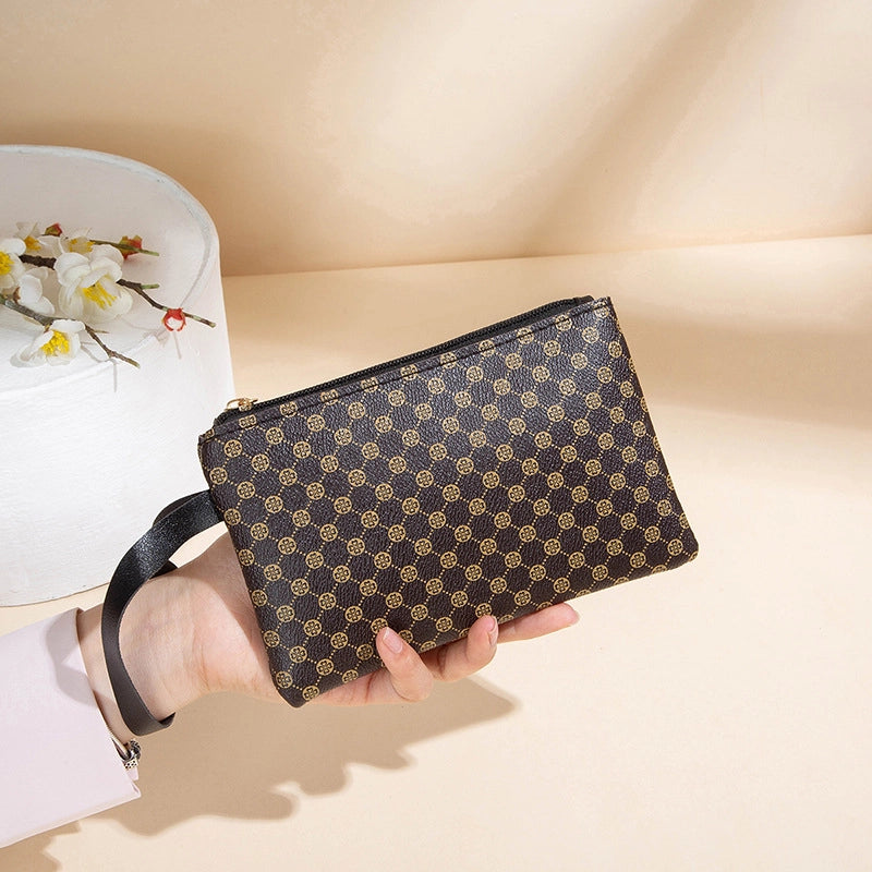 Women’s Stripe Solid Color Pu Leather Zipper Wallets