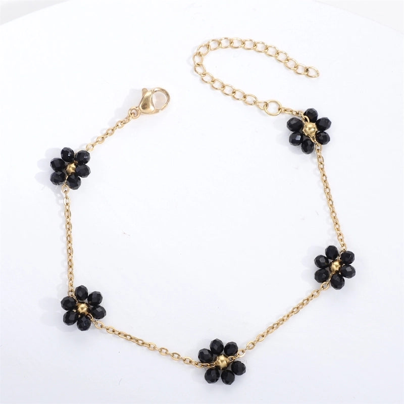 Sweet Flower Titanium Steel Bracelets In Bulk