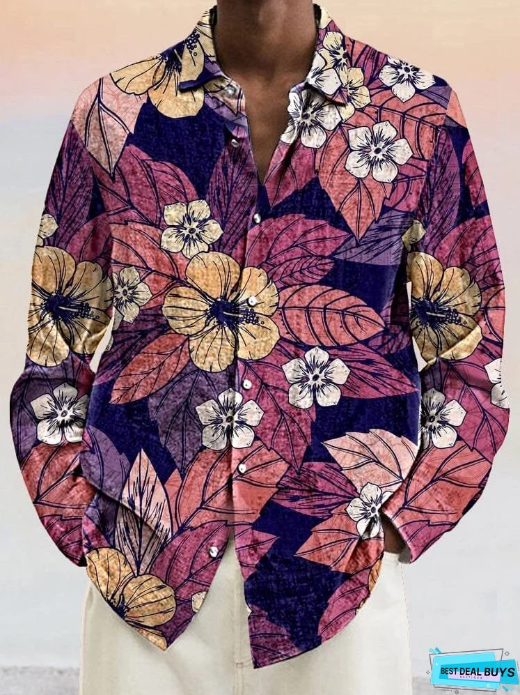 Cozy Floral Cotton Linen Shirt