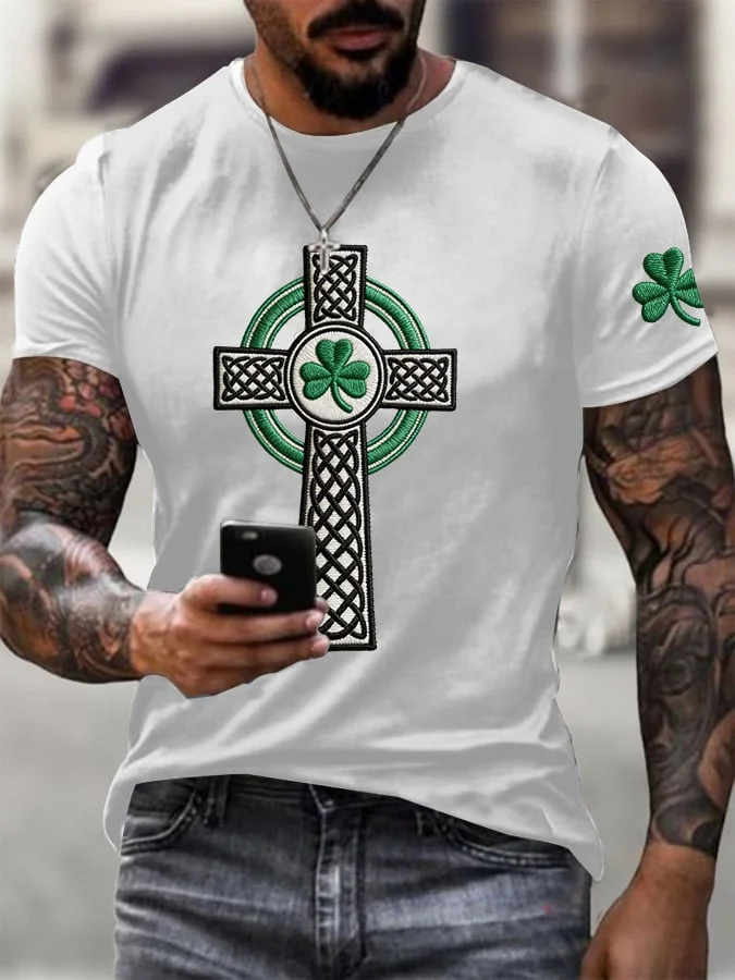 Men's St. Patrick's Day Printed Round Neck T-Shirt 