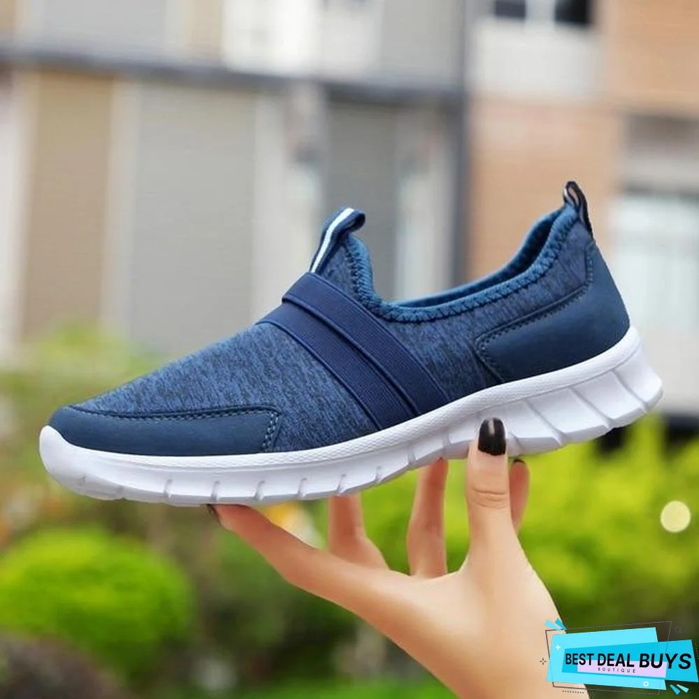 Women Slip On Loafers Plus Size Breathable Mesh Ballet Sneakers Flat Shoes