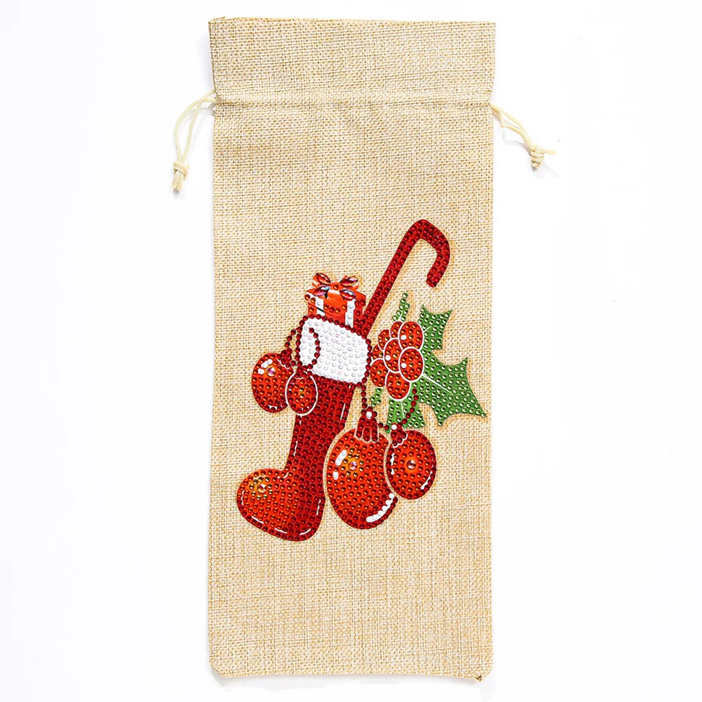 DIY Diamond Painting Xmas Wine Bottle Bag - Sock