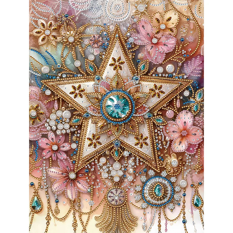Partial Special-shaped Diamond Painting - Jewelry Floral Stars 30*40CM