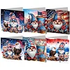 6pcs Diamond Painting Independence Day Goblin Greeting Card with Envelope for Family Friends Holiday Gift Congratulations