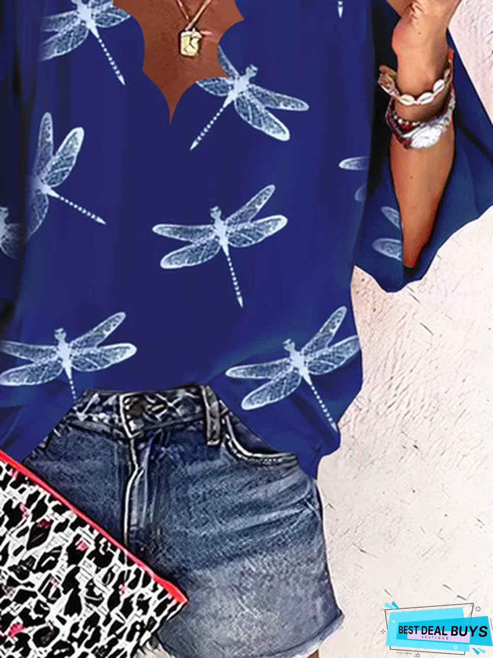 Dragonfly Printed Casual Top