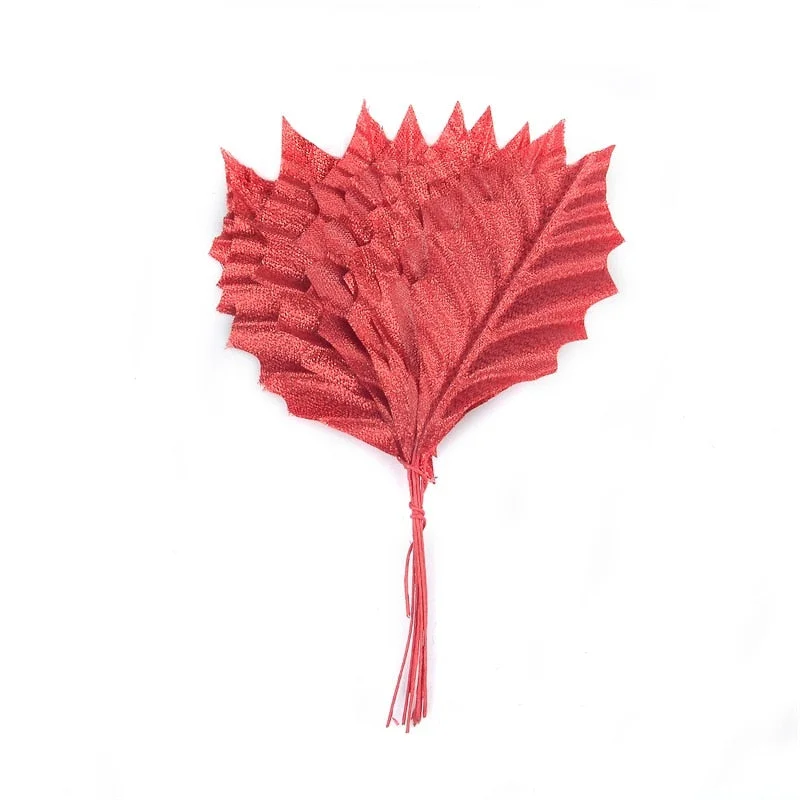 10pcs Artificial Silk Maple Gold Leaves Home Wedding Party Christmas Decoration Accessory Scrapbooking Fake Flower