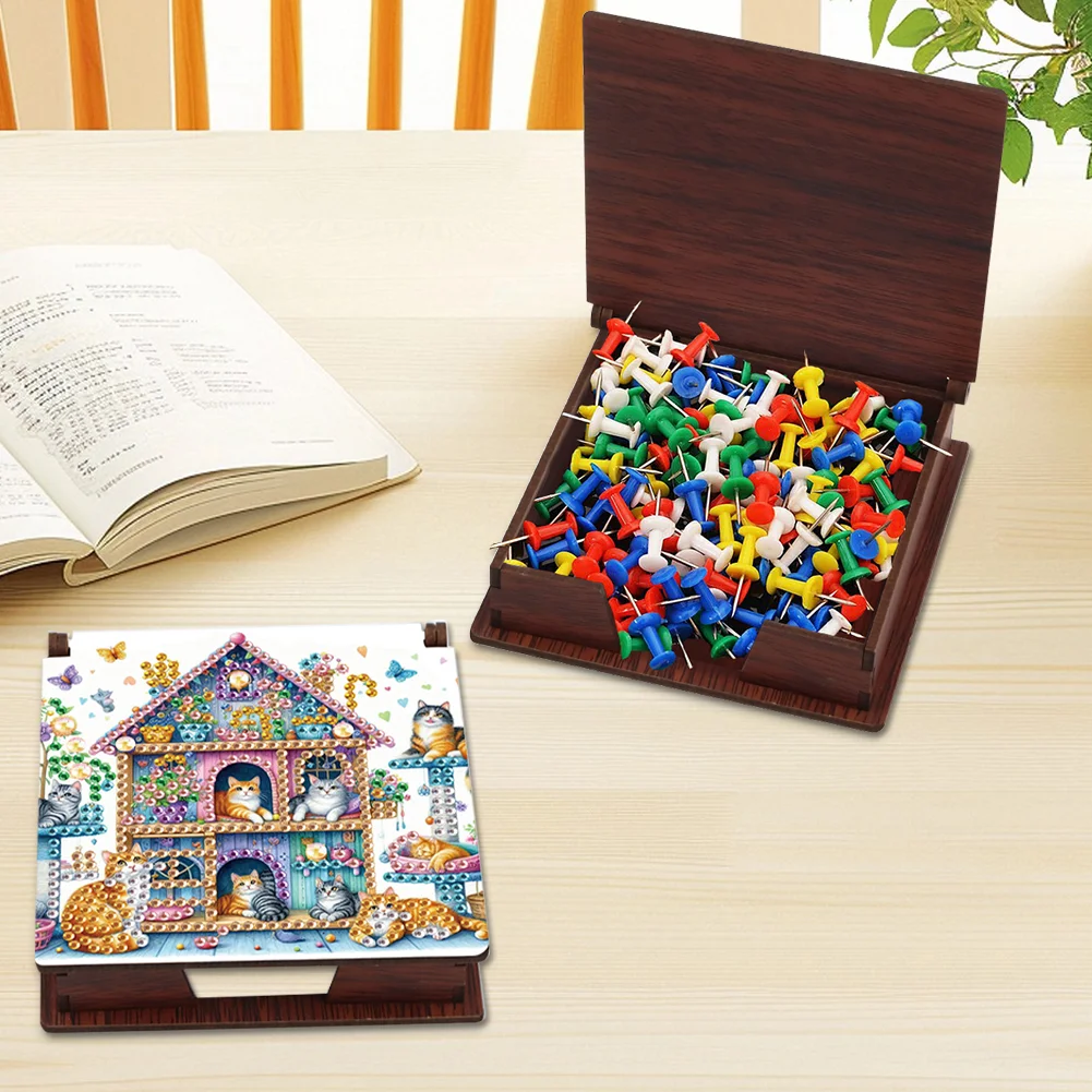 DIY Cat Diamond Painting Note Box Paper 160 Sheets of Paper for DIY Art Craft