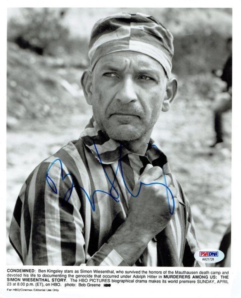 Ben Kingsley Signed Murderes Among Us Autographed 8x10 B/W Photo Poster painting PSA/DNA#AA21728