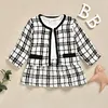 Autumn Winter Kid Baby Girls Clothes Plaid Tops Tutu Dress 2PCS Sets