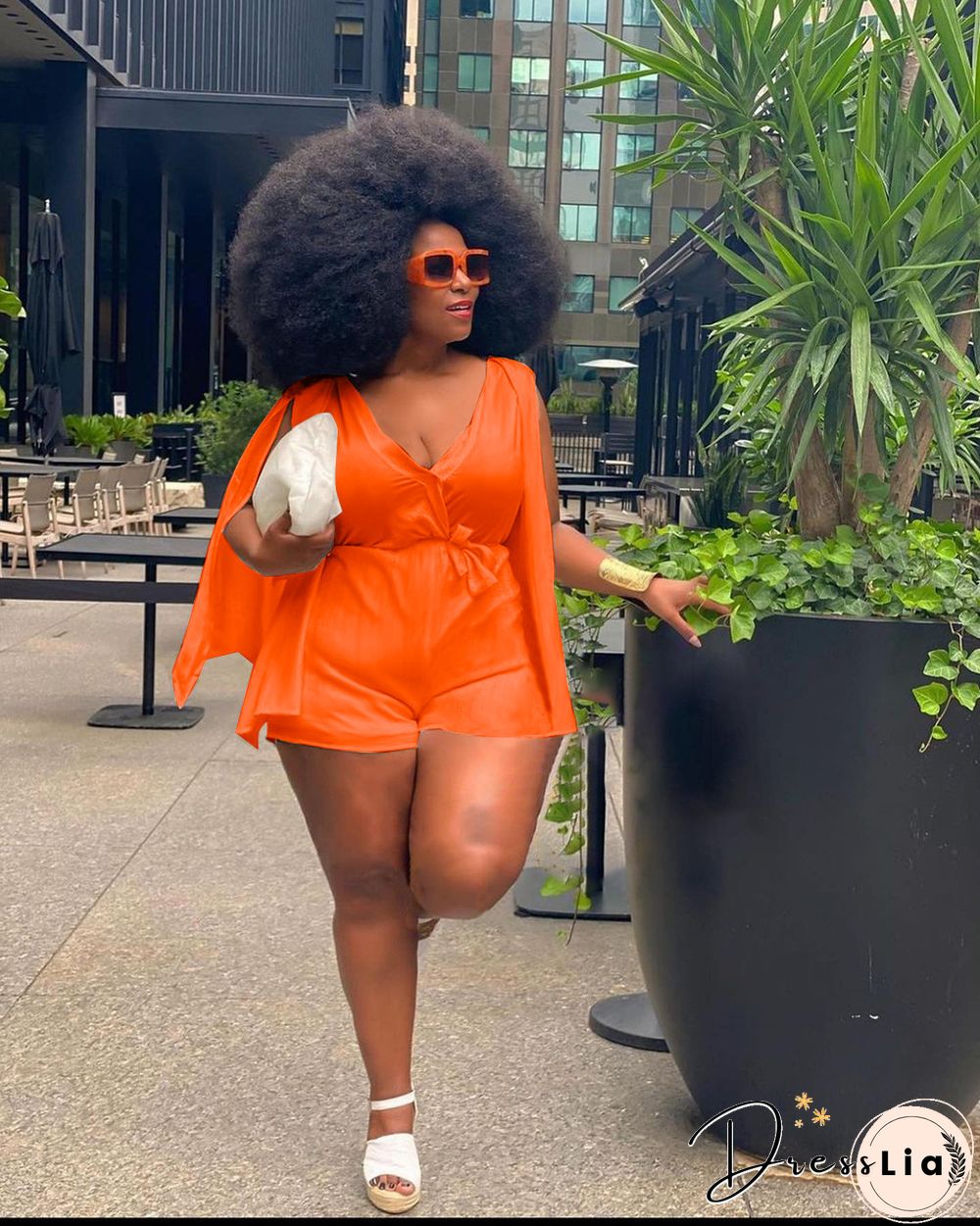 Plus Size 4XL V-neck Rompers