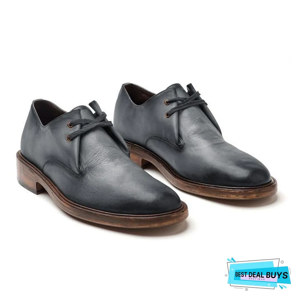Classic Leather Shoes Gradient Color Oxford Shoes