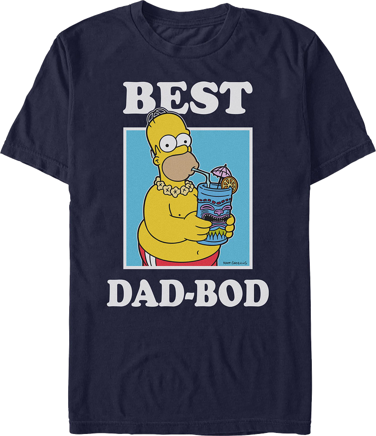 Unisex Best Dad Bod Simpsons Printed T-Shirt For Father's Day Gift