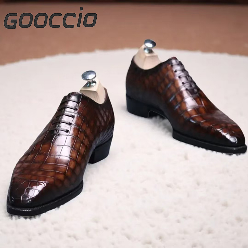 TV120 Prenium Crocodile Leather Dress Shoes/Oxford Shoes For Men GOOCCIO   