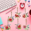 >SALE<6PCS Double Sided Special Shape Diamond Painting Keychain (Hummingbird Flower)