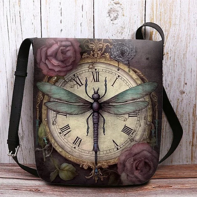 Style & Comfort for Mature Women Women's Dragonfly Print Crossbody Bags Shoulder Bags