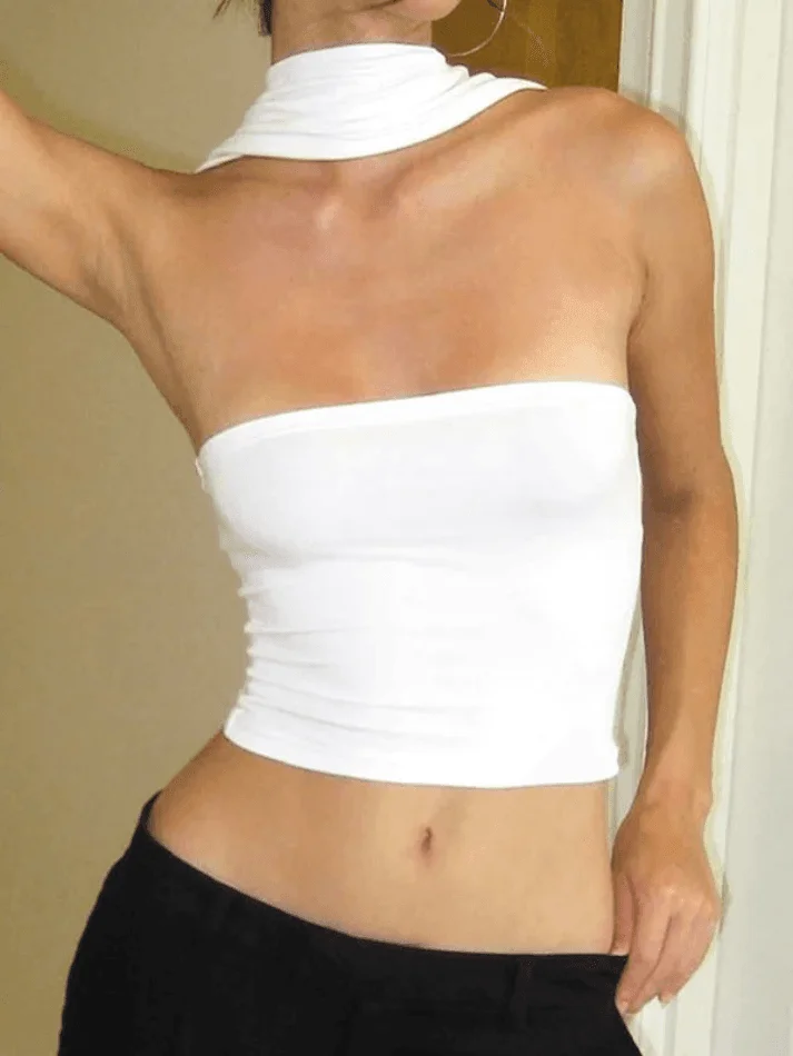 Brownm Halter Strap Bandeau Top