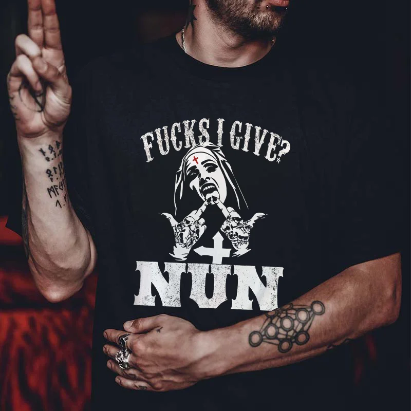 F**Ks I Give? Nun Printed Men's T-shirt -  