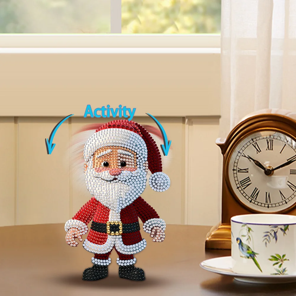 Xmas Acrylic Shaking Head 5D DIY Diamond Art Tabletop Decorations (Santa Claus)