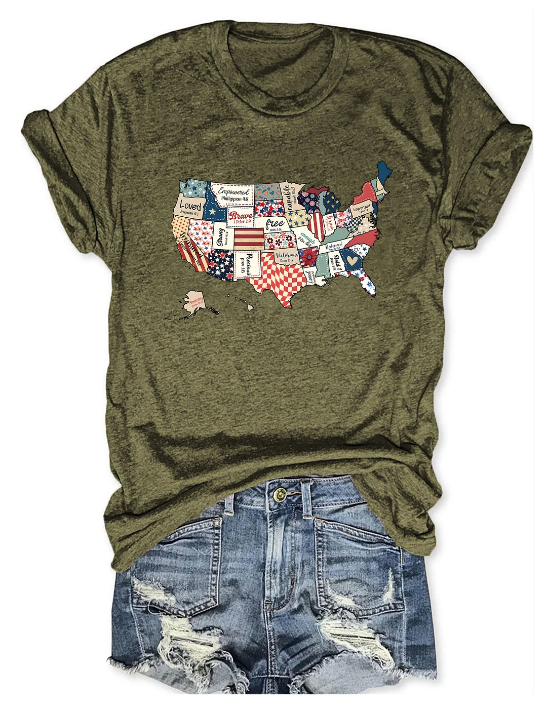 America USA Map T-shirt