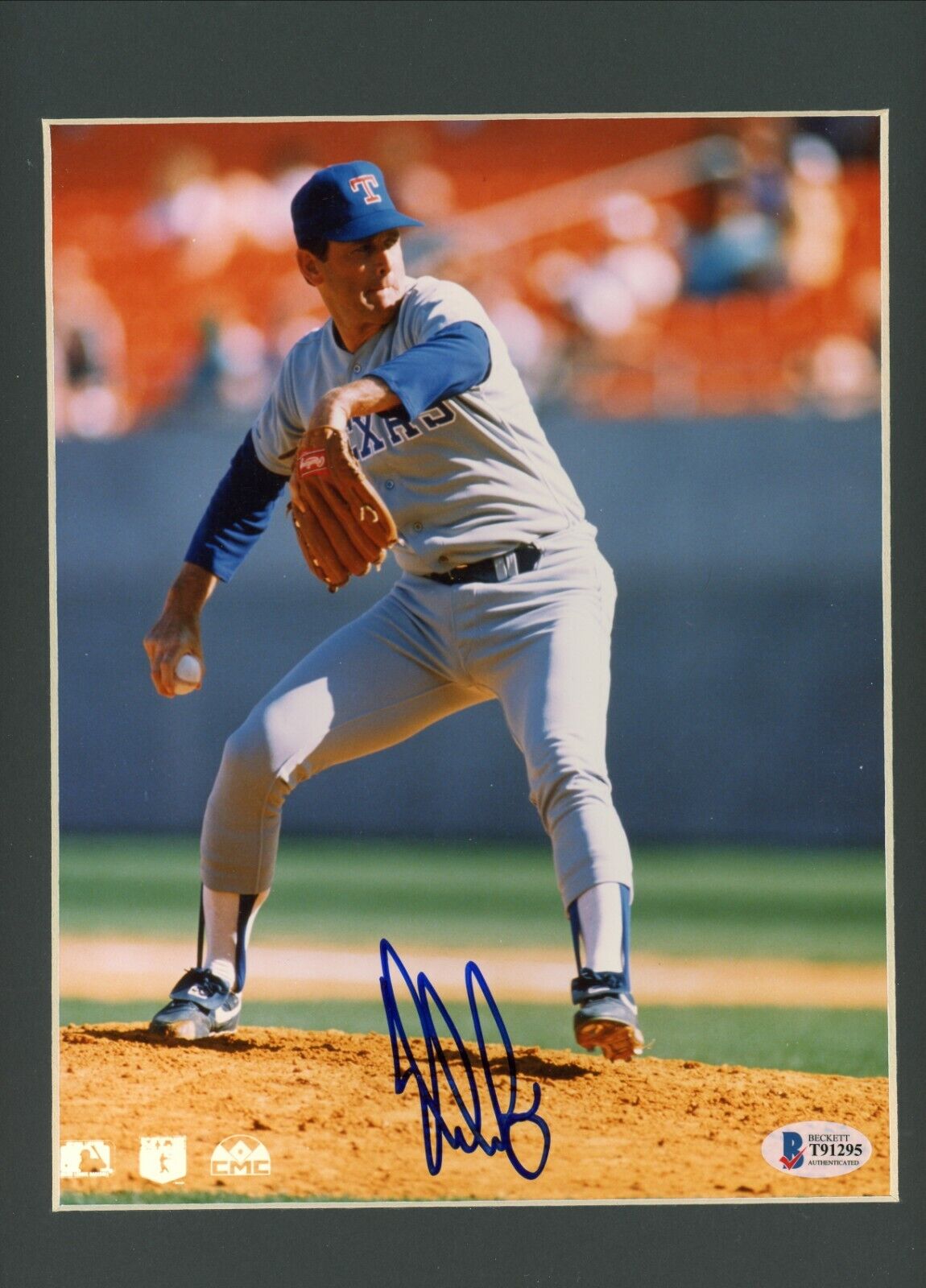 Nolan Ryan Signed Autographed 8x10 Glossy Matted Framed Beckett BAS