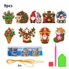 9pcs DIY Double-Sided Rhinestone Acrylic Diamond Painting Christmas Tree Pendant(Christmas)
