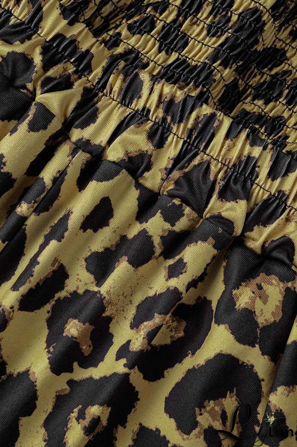 Leopard Print Sexy Print Leopard Patchwork Backless Strapless Straight Jumpsuits