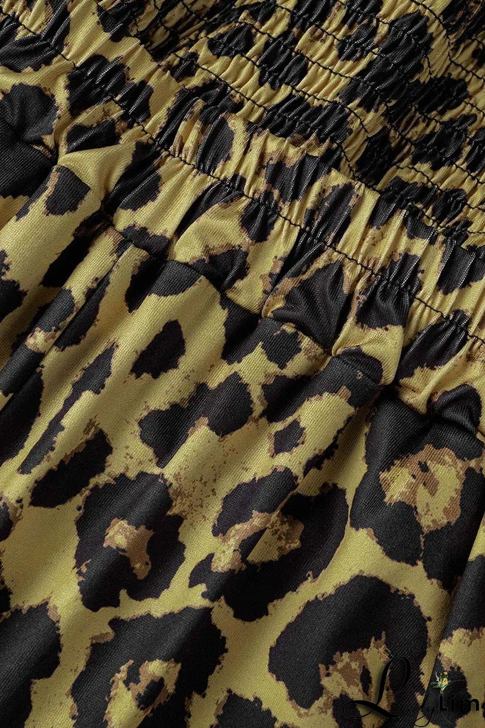 Leopard Print Sexy Print Leopard Patchwork Backless Strapless Straight Jumpsuits