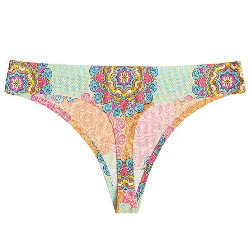 TERMEZY Women Sexy Flowers Lingerie Temptation Low-waist Panties Thong No trace Breathable Underwear Female G String Intimates