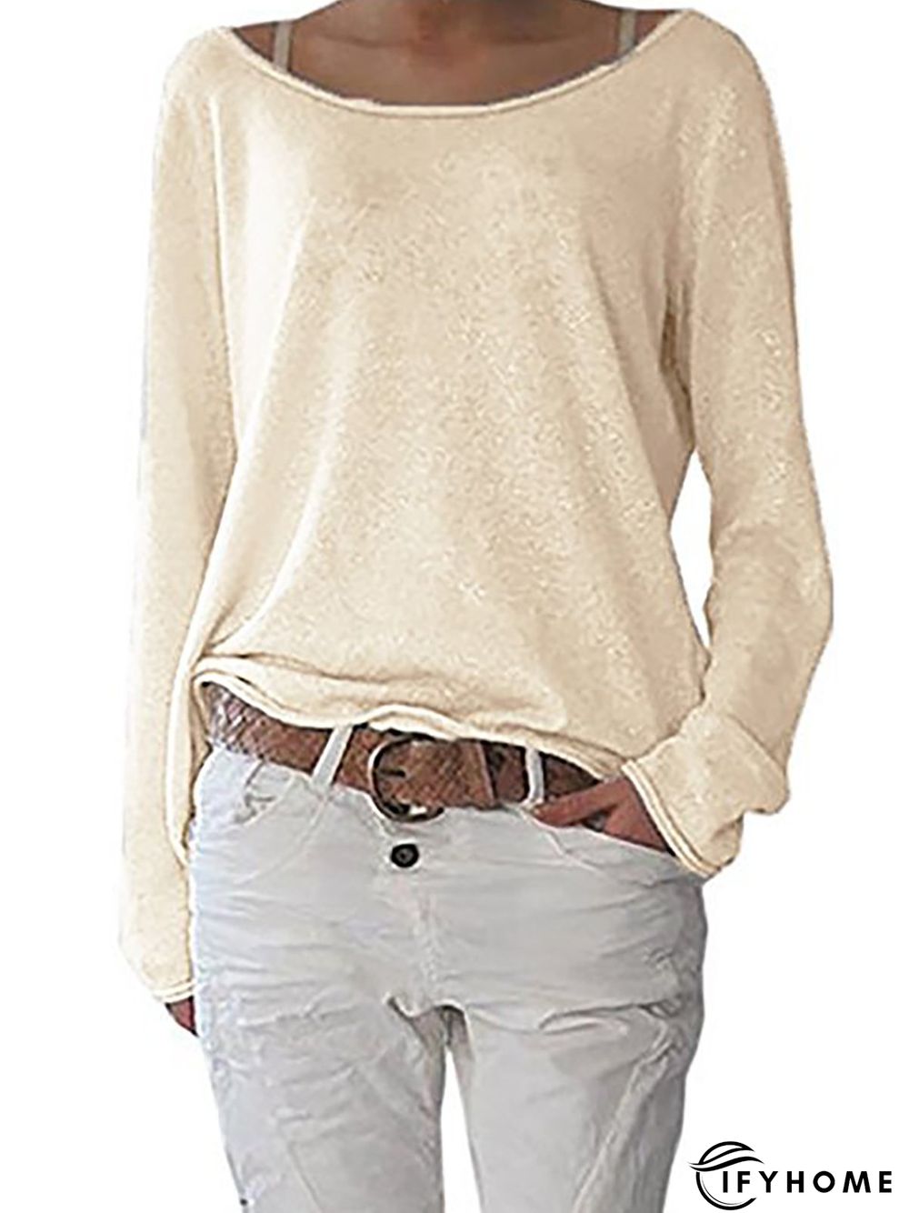 Long Sleeve Crew Neck Cotton T-shirt | IFYHOME