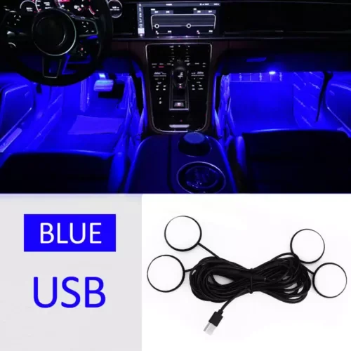 Dronehint Car Foot USB Lighting Atmosphere Lamp Blue LED Interior Seat Ambient Decor Parts (For: Acura) Parts