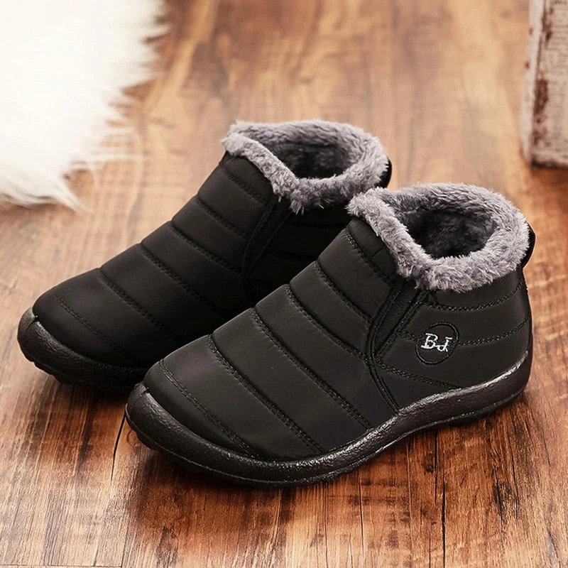 Men Sneaker Plush Winter Men Shoes Waterproof Men Casual Shoes Comfortable Warm Mocassin Man Slip On Flat Shoes Male Sneakers