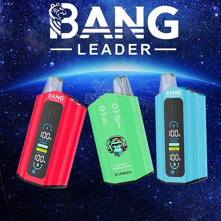 Bang Leader 50000 50K Puffs 2% 3% 5% Nicotine Double Taste LCD Display (Box of 3) mysite www.vapeshoppromax.com