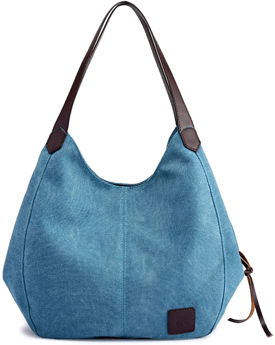 Fashion Women's Multi-pocket Cotton Canvas Handbags Shoulder Bags Totes Purses
