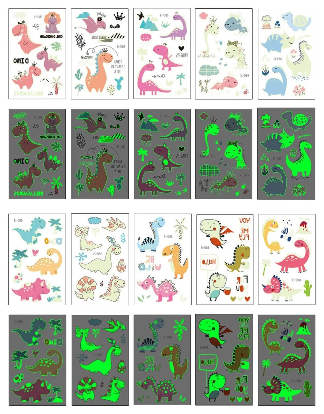 10-20pcs/set Colorful Halloween Skull Head Temporary Tattoo Sticker Child Adult Body Art Water Transfer Fake Tattoo for Face