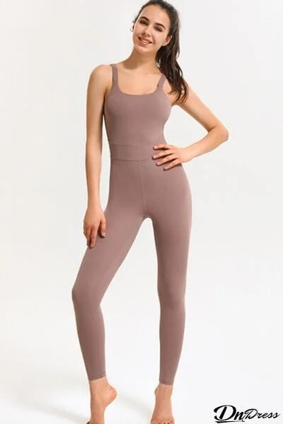 Crisscross Sleeveless Active Jumpsuit