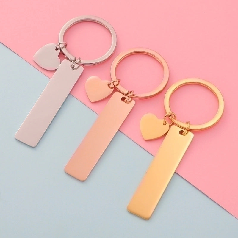 Minimalist Korean Style Solid Color Stainless Steel None Women’s Bag Pendant Keychain