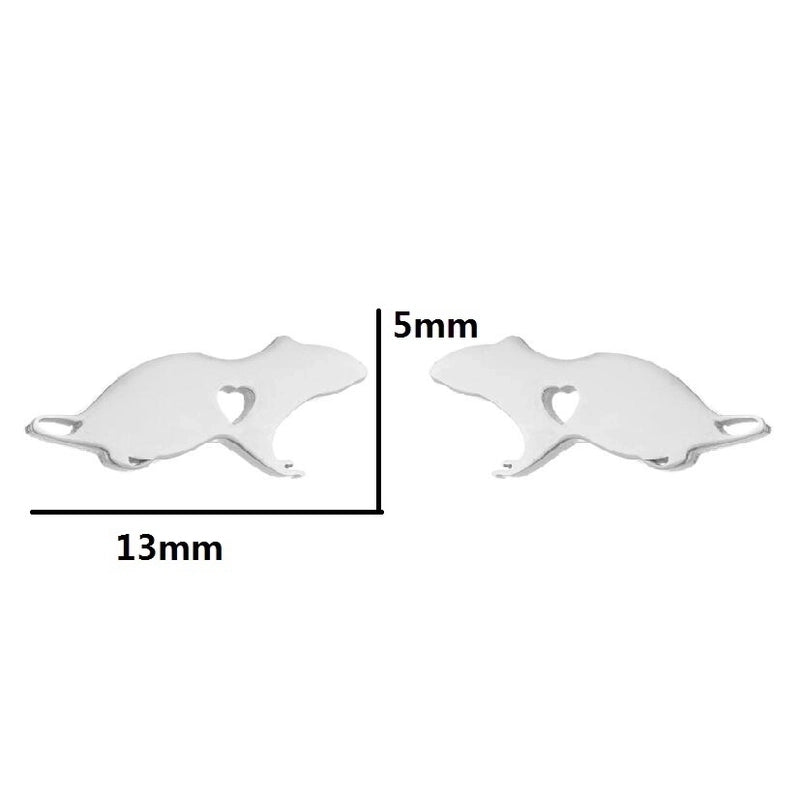 1 Pair Minimalist Animal Plating 304 Stainless Steel 18K Gold Plated Ear Studs