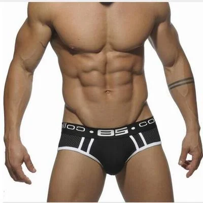 Aonga Brand Men Underwear Briefs Qucik Dry Convex Breathable Mesh Penis Pouch Slip Homme Cotton  Cuecas  Men Briefs