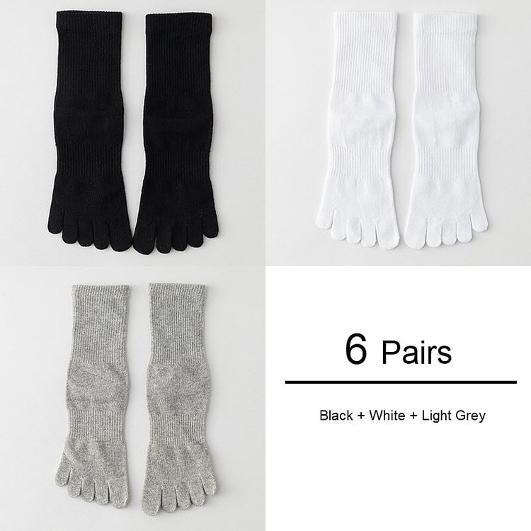 Five Fingers Invisible Liner Cotton Toe Socks for Women Ladies, 6 pairs