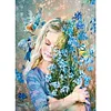Oil Painting Girl - 11CT Stamped Cross Stitch - 40*55cm