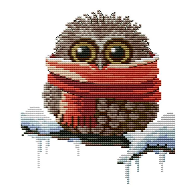 Owl 14CT Printed Cross Stitch Kits (19*22CM) fgoby