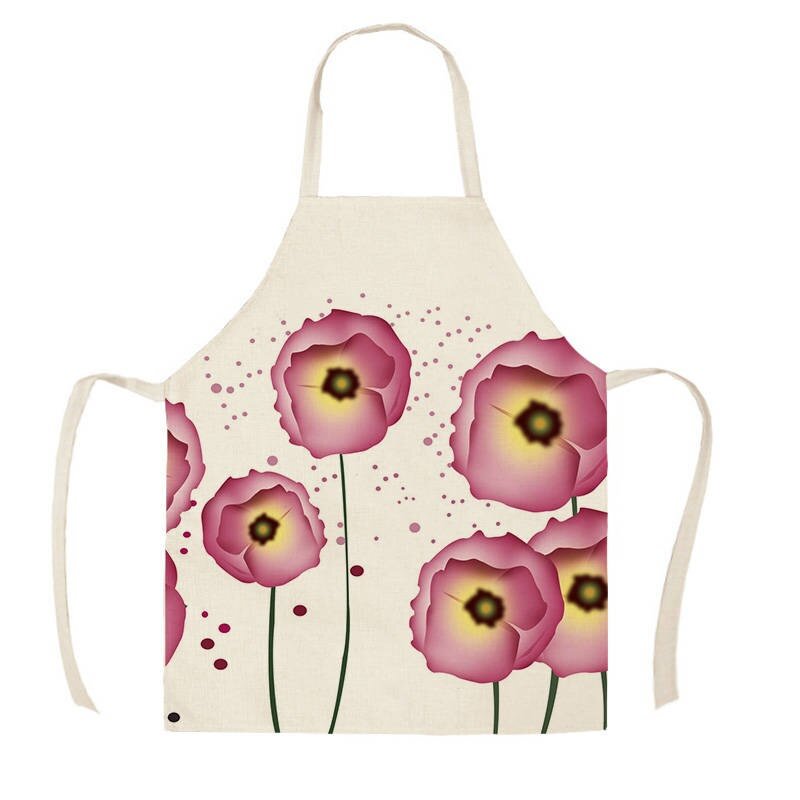 Linen Kitchen Apron - Flower Geometric letclo 