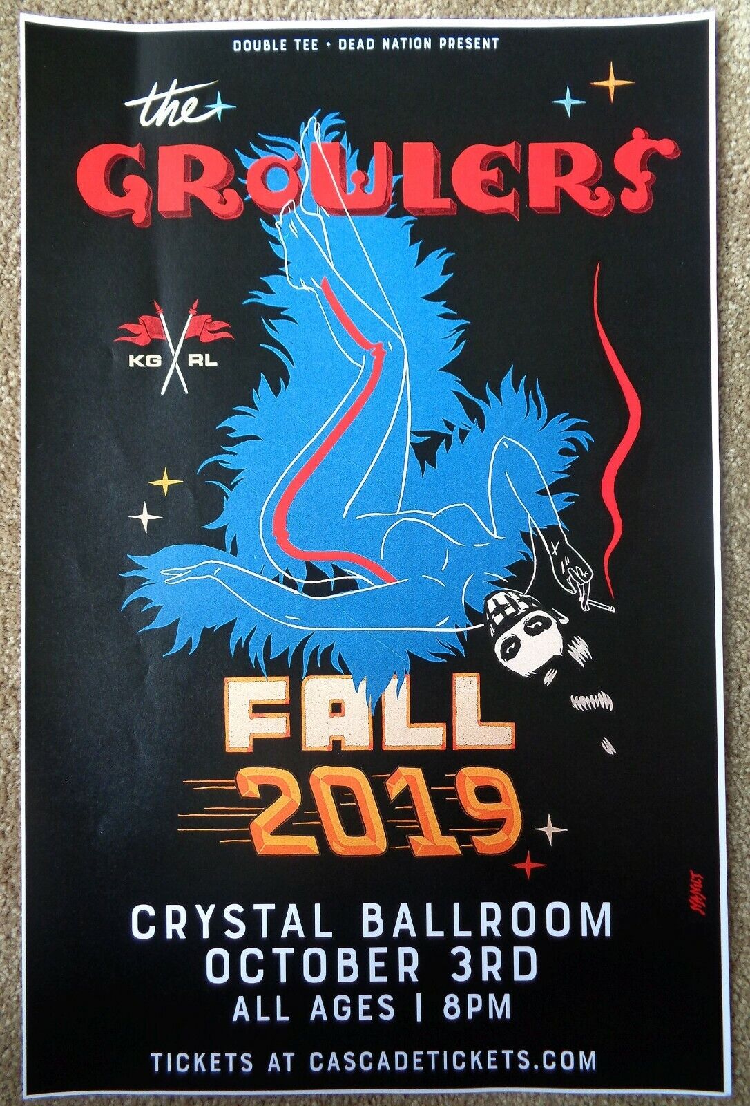 GROWLERS 2019 Gig POSTER Portland Oregon Concert The Growlers