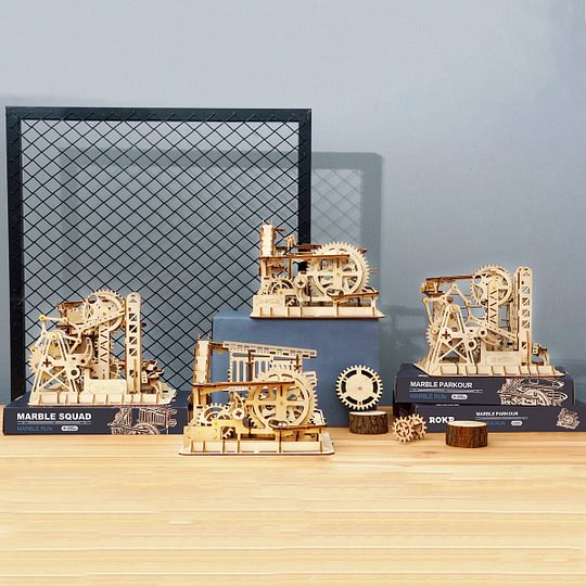 [Only Ship To U.S.]ROKR Marble Run 3D Wooden Puzzle (4 Sets) | Robotime Online