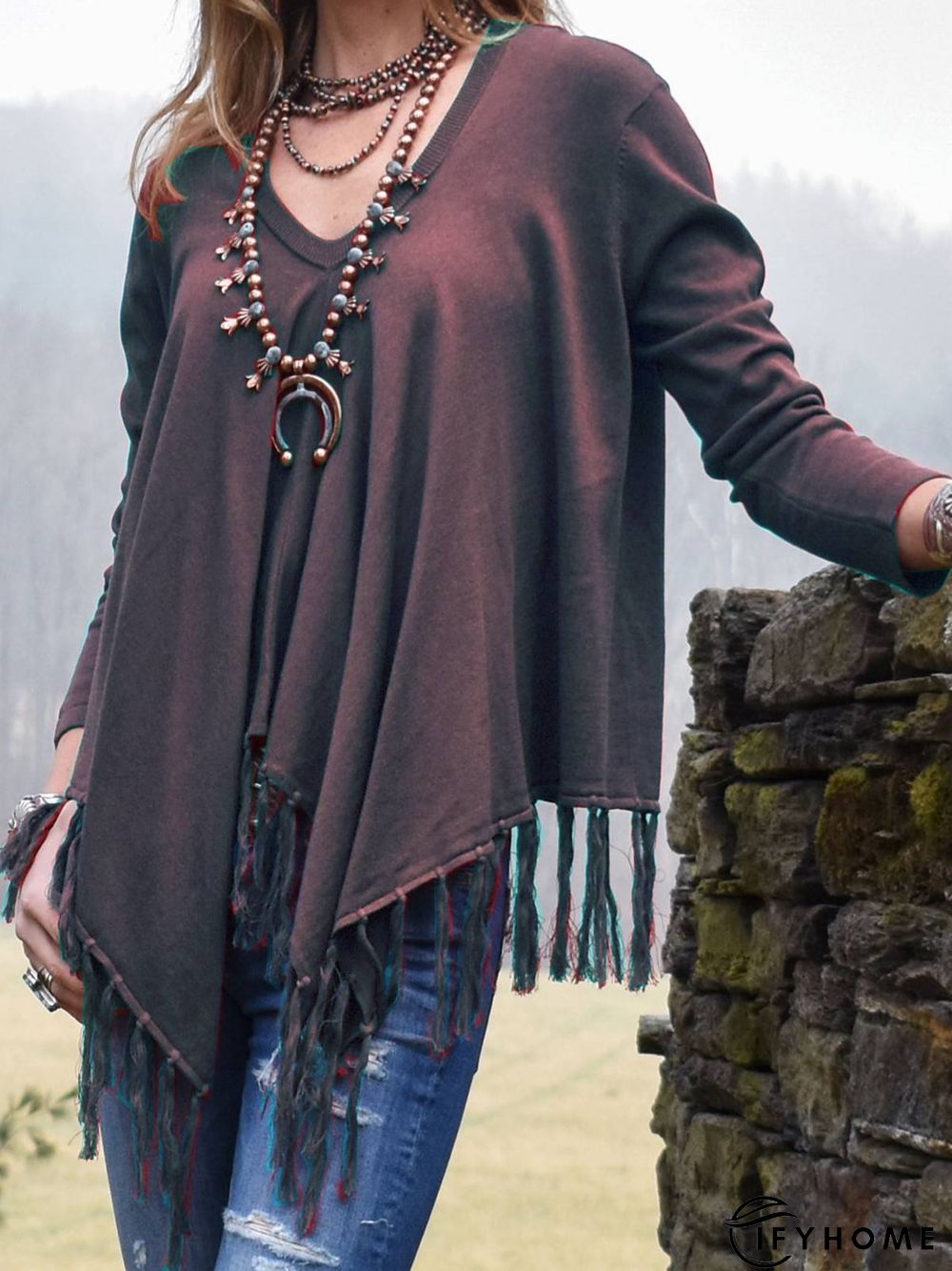 Casual Sweetheart Neckline Loose Sweater | IFYHOME