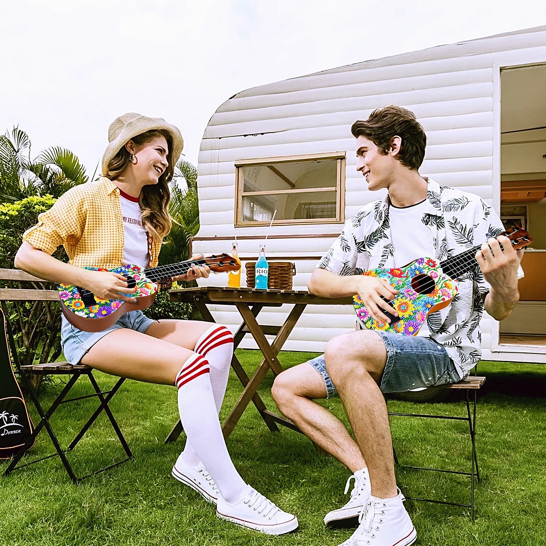 DIY Wooden Guitar Diamond Art Ornament Unique Gifts for Musicians (Garden)