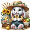 【Only 6pcs】Bunny In Easter Straw Hat-11CT Stamped Cross Stitch 45*45cm