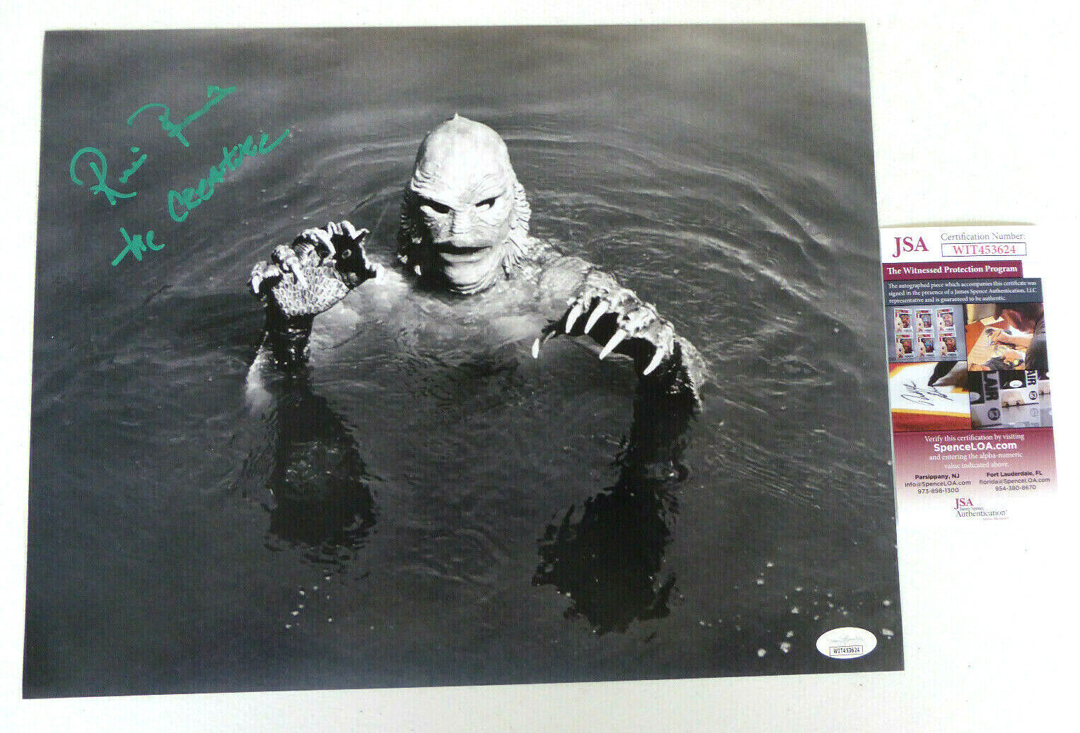 Ricou Browning Signed 11x14 Photo Poster painting Auto, Creature from the Black Lagoon, JSA COA