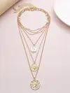 Retro Portrait Embossed Multilayer Necklace