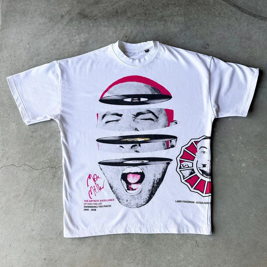 Rapper Mac Print Short Sleeve T-Shirt